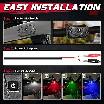 Amazon.com: OFFROADTOWN RGBW Strobe UTV Dome Light Universal